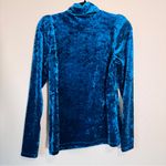 Ryegrass Teal Blue Crushed Velvet Long Sleeve Blouse Womens M Fall Preppy Shirt Size M Photo 3