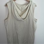 Belle Beach by Kim Gravel Tank Sleeveless Hoodie Tan Cream Drawstring Women’s XL Photo 4