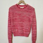 Vanessa Bruno Jaslin Marled Pink Sweater Button Shoulder Baby Alpaca Size S Photo 4