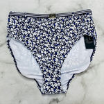 Ralph Lauren LRL Ditzy High-Waist Belted Bikini Bottoms Blue White 10 Slimming Photo 0