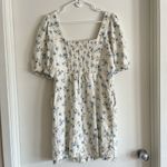 Old Navy NWT white & blue floral baby doll mini dress SZ M Peasant Photo 2