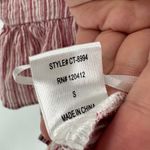 Cotton Candy LA  Red Striped Button Front Peplum Hem Cropped Top Size Small Photo 6