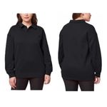 Mondetta  Collared Fleece Pullover Top NWT Women's Size Large Black Photo 1