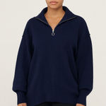 Lillusory navy quarter zip oversized sweater large Blue Photo 0
