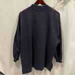 Funky 80’s oversized textured double v scallop neck sweatshirt top geometric Blue Size 2X Photo 5