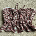 Sienna Sky brown gingham tube top ♡  Photo 0