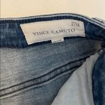 Vince Camuto sz27/4 raw hem with slit slightly distressed straight leg jeans EUC Photo 3