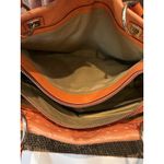 Antonio Melani Antonio Melani "Blair" Faux Ostrich Leather Orange Shoulder Bag Photo 8