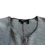 Theory Grey Marled Zip-Down Peplum Sweater Jacket Stretch Size Large Women's Photo 1