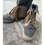 Chacos Chaco Barbary Ankle Boots Women's Sz 9.5 Olive Leather Gray Wool Waterproof Photo 2