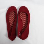 Burgundy Sueded Flats, Women's Size 8 – Chevron Printed Interior Red Photo 1