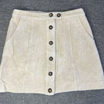 Nectar Clothing  Corduroy Skirt Small Tan Button Front Mini‎ Short Lined Photo 0