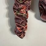 Free People  Reina Floral Velvet Off the Shoulder Top Women's Small Brown Ruched Photo 8