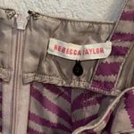 Rebecca Taylor ✨ Purple Zebra Print Babydoll Tank Sz 6 Top Silk✨ Photo 7