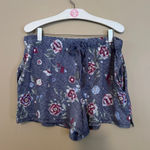 Croft & Barrow Croft & Borrow Blue With Floral Print Sleep Shorts Woman’s Size Large NEW Photo 0