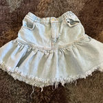 Topshop  Rara Ruffle Hem cutoff Denim Skirt us2 Photo 0