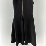 Emerald Sundae Dress Women Junior L Black Mesh Cutout Halter Sexy Swing Gold Zip Photo 4