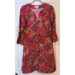 Jude Connally Jude Cloth Dress Sz LG Pink & Brown Floral Career Church Dressy Photo 0