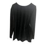 Woman Within Sweater Womens 2X Black Velvet Velour Long Sleeve Crew Neck Tunic Photo 1