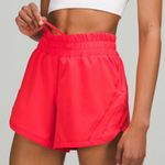 Lululemon Track That Mid-Rise Lined Short 5" Love Red 2 Photo 3