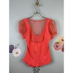 Free People  Intimately Coral Blush Up Ruched Blouse - Size - Small Photo 5