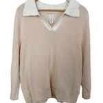 Joie NWT  Creme Crochet V-Neck Quarter Sleeve Sweater Photo 1