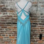 Mori Lee Formal Evening Gown Junior's 11/12 Blue Beaded Maxi Dress Pageant Prom Photo 7
