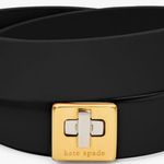 Kate Spade  Black Phoebe Leather Double Wrap Bracelet NWT Photo 1