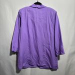 Maggie Barnes NWT‎  Lavender Purple Linen Blend Jacket Womens 1X Button Up Artsy Photo 1