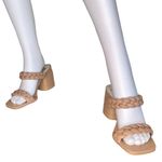 Dolce Vita Paily size 8 Chunky heels with light beige Braided straps​​​​​ Tan Photo 10