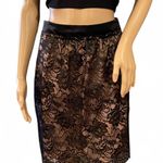 Trina Turk NWOT! Silk Skirt Black Lace Short Side-zip Size 6 Photo 0