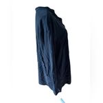 Eileen Fisher Black 100% Silk Button Front Tunic Shirt Blouse Photo 3