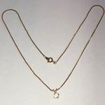 Elegant Vintage Gold Tone Dainty Necklace with CZ Pendant Photo 1