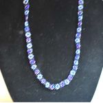 Source Unknown Shades Of Blue Floral Beaded Handmade Choker Round Spring Clasp Necklace Photo 2