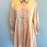Umgee  Shimmery Metallic Cream colored tunic mini dress/shirt Size XLarge Photo 0
