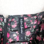 For Love and Lemons Melrose Mini Dress Small Floral Puff Sleeve Ruched Fairy Black Photo 5