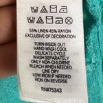 Sigrid Olsen  Caftan Linen Blend Tassel Aqua CoverUp Pockets Dress Women’s Sz M Photo 4