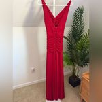 Zac Posen  Red Ruched Dress Gown Photo 4