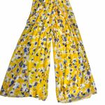 Ieena for Mac Duggal Crossed Halter Tie Waist Floral Jumpsuit Size 6 Yellow Photo 7