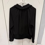 White House | Black Market Black Long Sleeve Blouse Photo 4