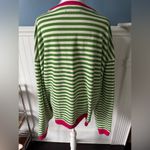 Free People NEW  Oversized Striped Crew~Pink Clover~pink/green/white~small~HTF! Photo 8