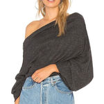 Free People We The Free Skyline Thermal Off The Shoulder Tee Long Sleeve Gray XS Photo 0