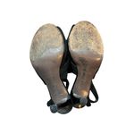 Coach Heels Black Fur Slingback Peep Toe Buckle Strap Stiletto Size 9B Photo 1