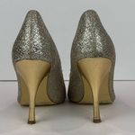 Nine West Golden Silver Glitter Heels Size 8 Photo 2