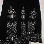 carole little Vintage  Y2K black Velvet Beaded sequin maxi Skirt size 10 Photo 6