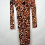 ALC Frank ALC Ansel Midi Bodycon Ruched Dress in Clay Combo Size Medium Photo 6