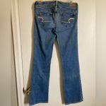 American Eagle 🌞 Medium Wash Distressed Ripped Stretch Slim Boot Denim Jeans Photo 8