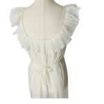 VINTAGE Chiffon Maxi Nightie Dress White Photo 6