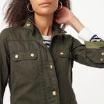 J.Crew twill Field jacket size Small Green Moto coated twill Photo 6