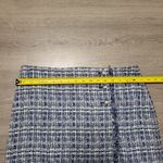 Talbots  Petites Tweed Button Front Fringe Skirt Wrap Navy Blue White Size 12P Photo 7